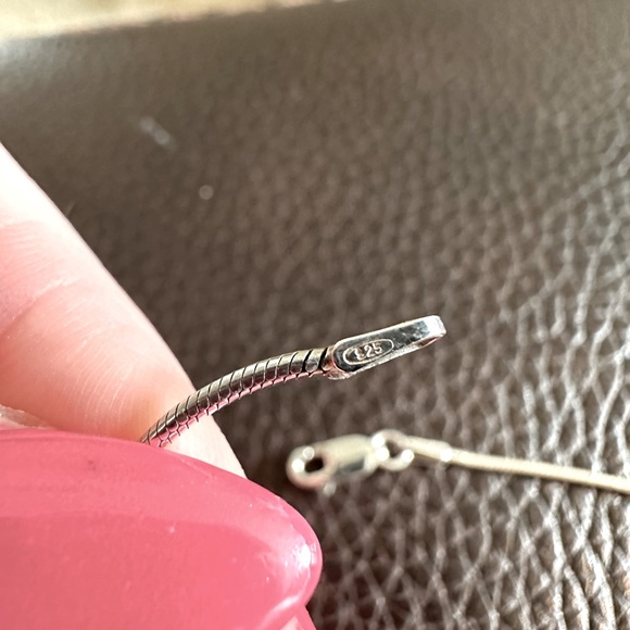 Sterling Silver Chain With Pendants - Picture 7 of 7